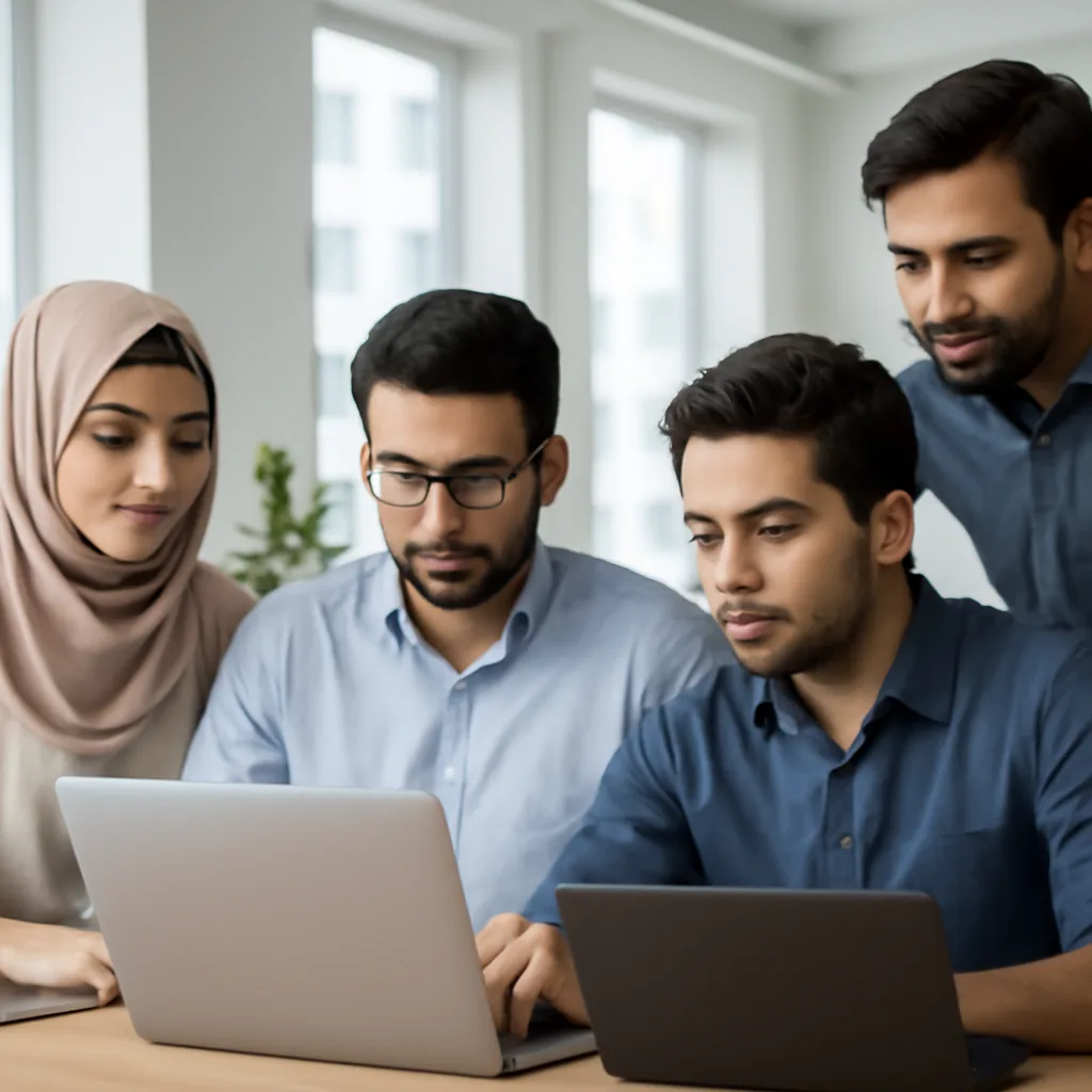 modern software team in Pakistan reviewing web development
